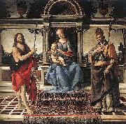 Andrea del Verrocchio Madonna with Sts John the Baptist and Donatus Cathedral of Pistoia oil on canvas
